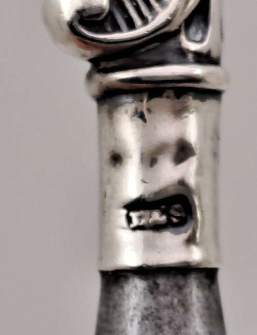 Antique 1901 Sterling Silver handle Button Hook -Birmingham England By Levi & Salaman