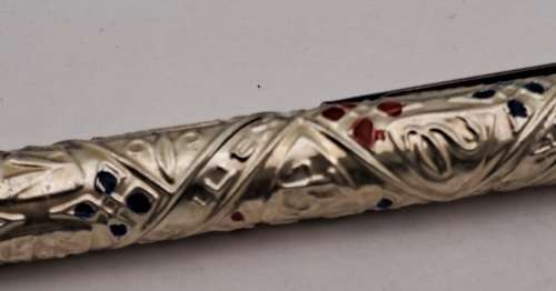 1960`s Rolex Merkur Sterling Tribes of Israel Pen -Souvenir Judaica made in Jerusalem