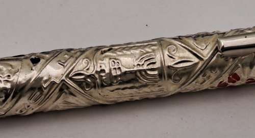 1960`s Rolex Merkur Sterling Tribes of Israel Pen -Souvenir Judaica made in Jerusalem