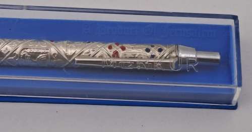 1960`s Rolex Merkur Sterling Tribes of Israel Pen -Souvenir Judaica made in Jerusalem