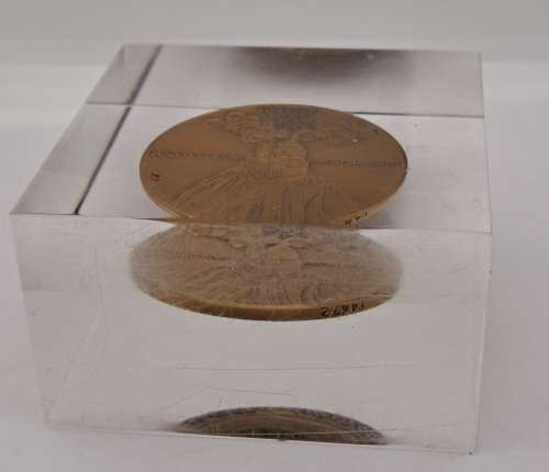 1965-1966 Israel Medal - Israel Historical Cities Coin of Jerusalem- in Perspex Mould -