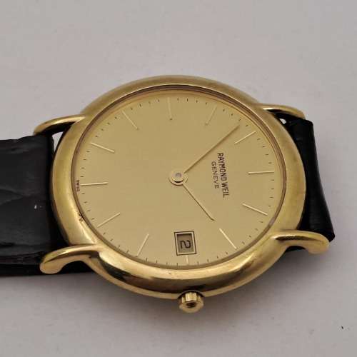 Pre-owned Vintage Mens Raymond Weil 9140 18kt Gold Plated Quartz watch - working