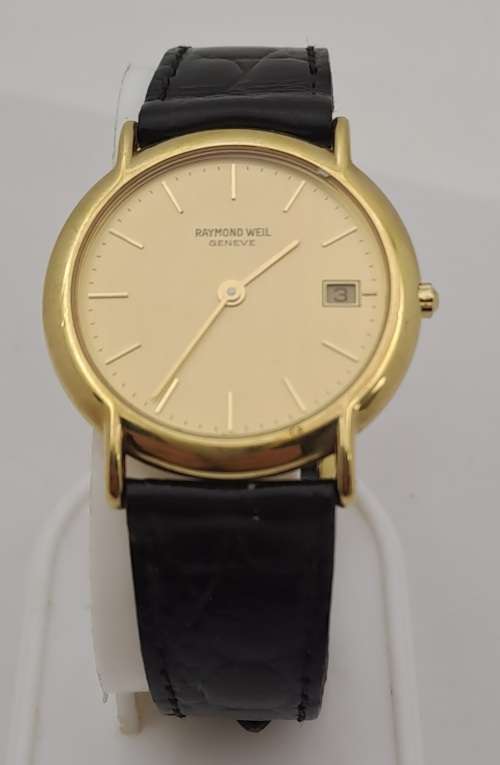 Pre-owned Vintage Mens Raymond Weil 9140 18kt Gold Plated Quartz watch - working