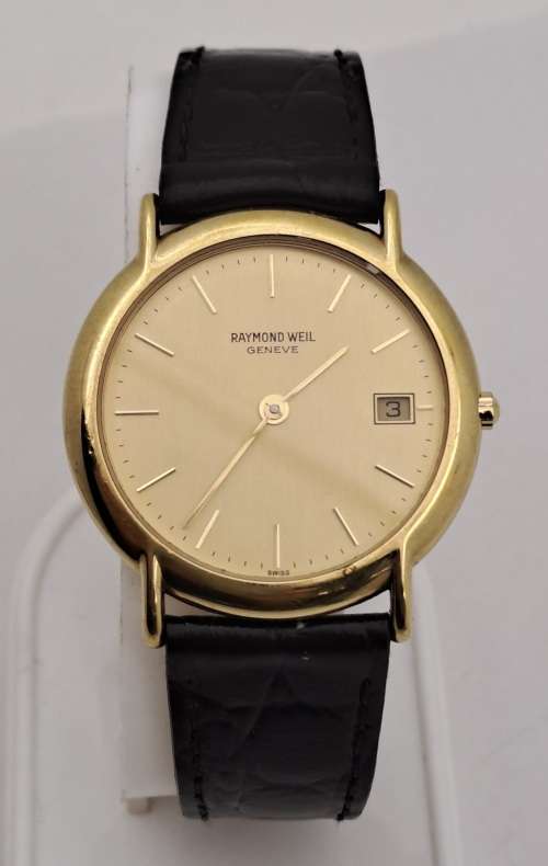 Pre-owned Vintage Mens Raymond Weil 9140 18kt Gold Plated Quartz watch - working