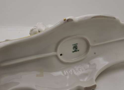 Mid-20th Century Hutschenreutherutter Kunstabteilung Germany Porcelain Cherub Candelabra