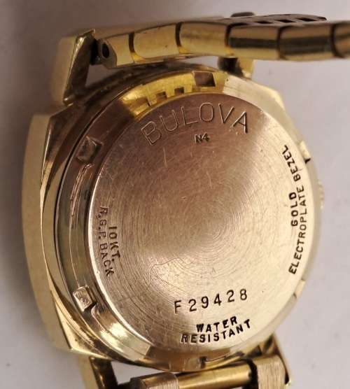 Pre-owned Vintage Ladies Bulova `tuning fork` watch watch -Gold Plated -Working
