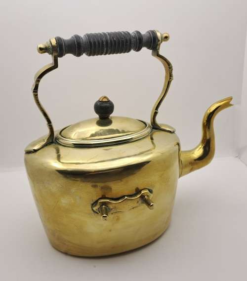 Vintage Victorian Solid Brass Kettle on Stand with Oil Burner