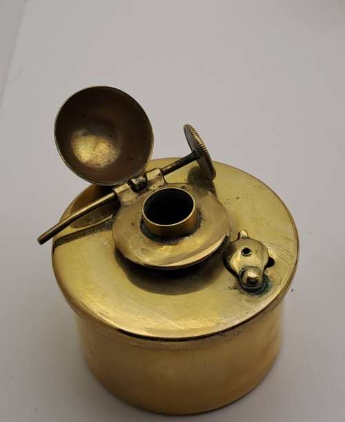 Vintage Victorian Solid Brass Kettle on Stand with Oil Burner