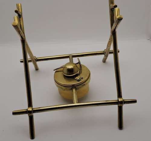 Vintage Victorian Solid Brass Kettle on Stand with Oil Burner