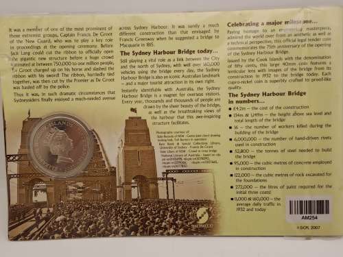 2007-75th Anniversary 1932-2007 Sydney Harbour Bridge 50 Cents Coin (Limited Mintage 5000)