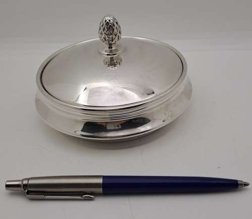 Vintage Silverplated butter dish with glass tray 6cm x 11 cm
