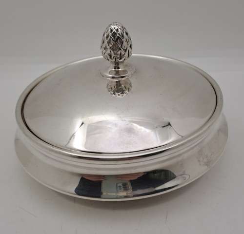 Vintage Silverplated butter dish with glass tray 6cm x 11 cm