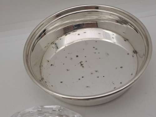 Vintage Silverplated butter dish with glass tray 6cm x 11 cm