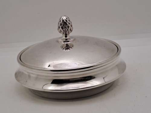 Vintage Silverplated butter dish with glass tray 6cm x 11 cm