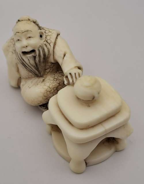 Collectable Antique Netsuke Oriental Figurine - Signed by Artist