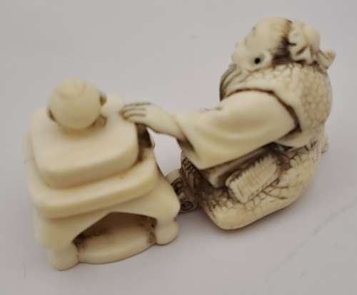 Collectable Antique Netsuke Oriental Figurine - Signed by Artist