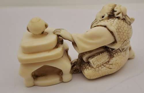 Collectable Antique Netsuke Oriental Figurine - Signed by Artist