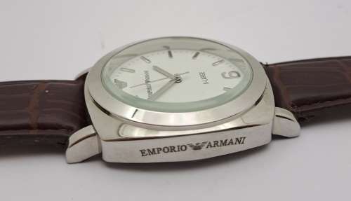 Pre-owned Emperio Armani X-Large Mens Fashion 10ATM Quartz Watch -working
