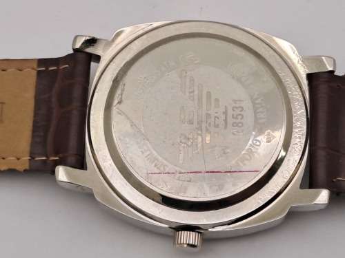 Pre-owned Emperio Armani X-Large Mens Fashion 10ATM Quartz Watch -working