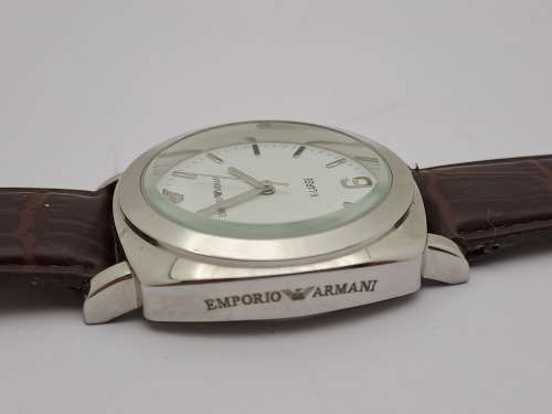 Pre-owned Emperio Armani X-Large Mens Fashion 10ATM Quartz Watch -working