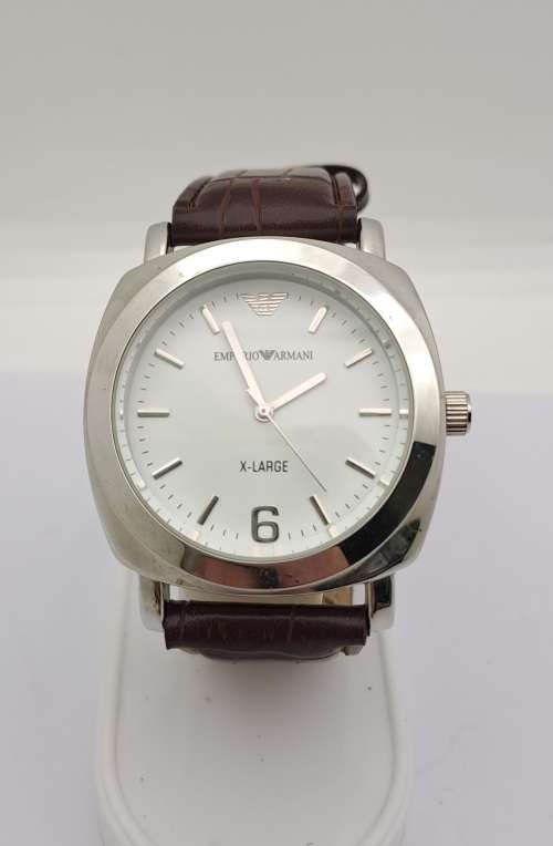 Pre-owned Emperio Armani X-Large Mens Fashion 10ATM Quartz Watch -working