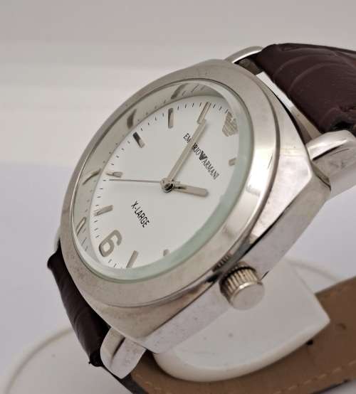 Pre-owned Emperio Armani X-Large Mens Fashion 10ATM Quartz Watch -working