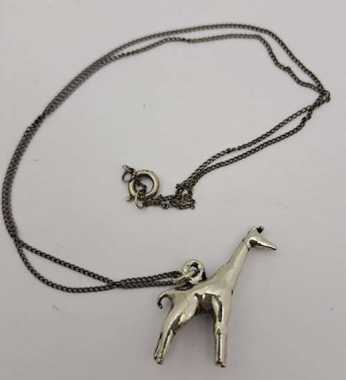 Vintage Silver Giraffe pendant on Chain