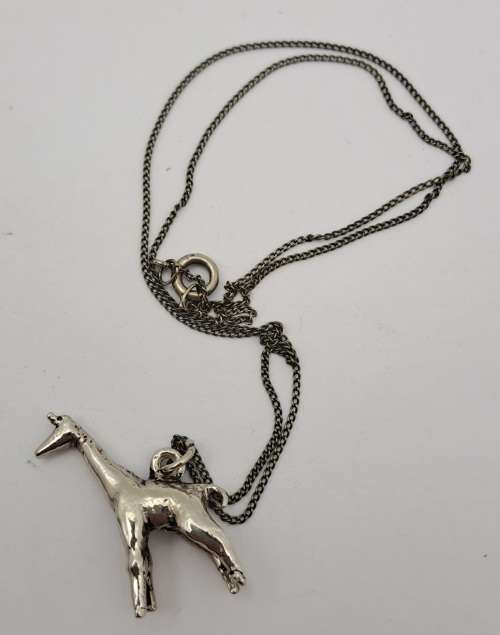Vintage Silver Giraffe pendant on Chain