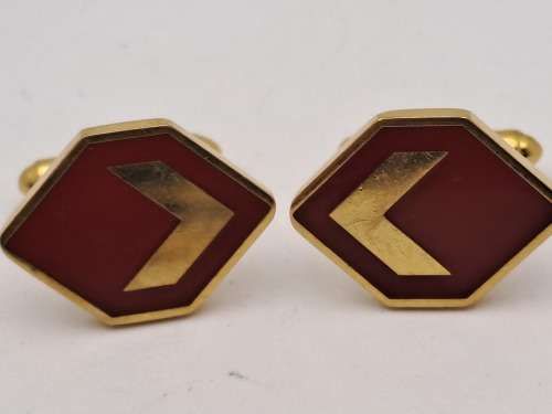 Vintage Plated Cufflink Pair stamped 1937-1987 (unknown company)