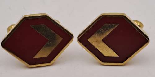 Vintage Plated Cufflink Pair stamped 1937-1987 (unknown company)