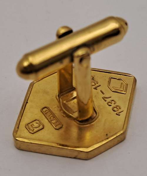 Vintage Plated Cufflink Pair stamped 1937-1987 (unknown company)