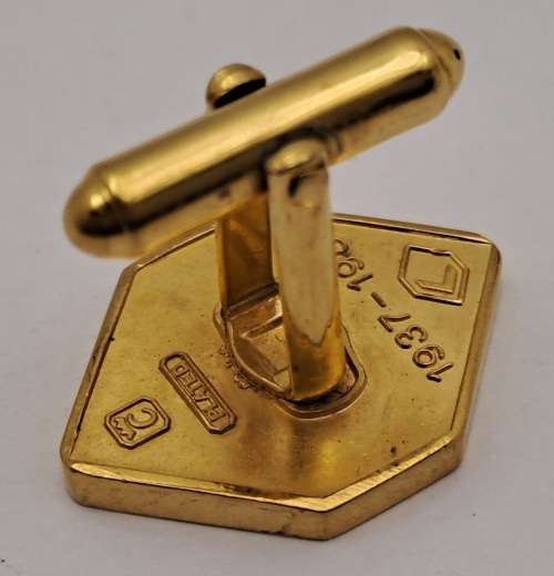 Vintage Plated Cufflink Pair stamped 1937-1987 (unknown company)
