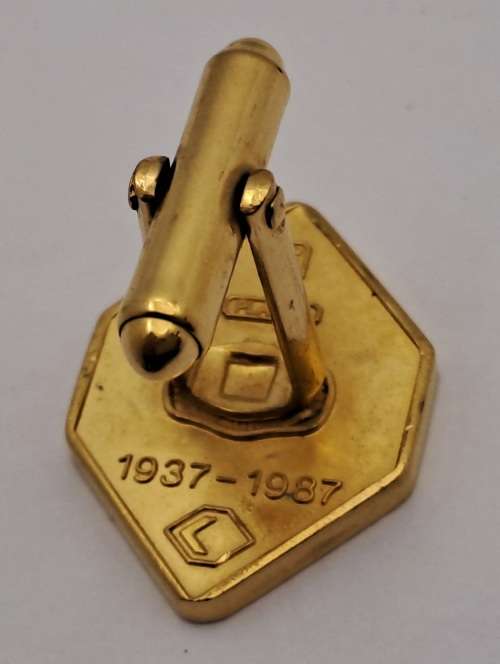 Vintage Plated Cufflink Pair stamped 1937-1987 (unknown company)