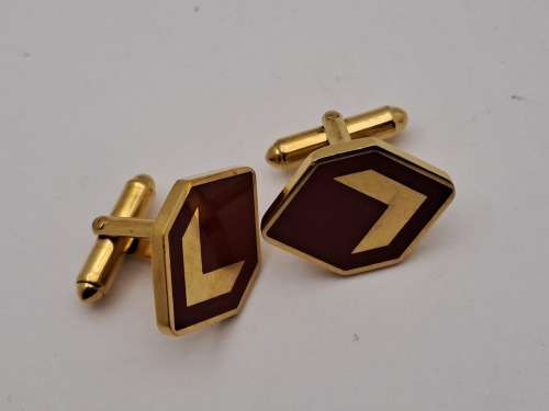 Vintage Plated Cufflink Pair stamped 1937-1987 (unknown company)
