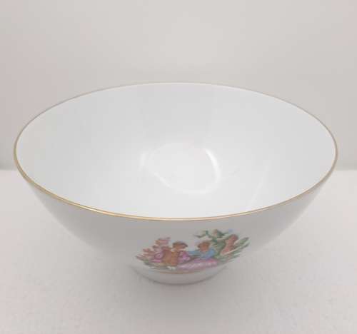 Vintage Porcelain China Rice Bowl -Made in Liling China -with Fragonard's courting Couple