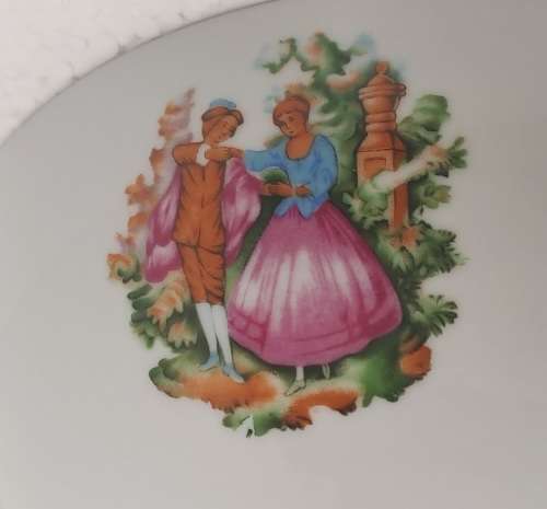 Vintage Porcelain China Rice Bowl -Made in Liling China -with Fragonard's courting Couple