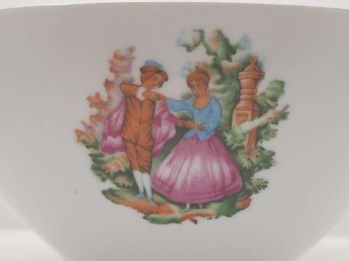 Vintage Porcelain China Rice Bowl -Made in Liling China -with Fragonard's courting Couple