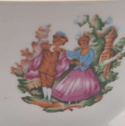 Vintage Porcelain China Rice Bowl -Made in Liling China -with Fragonard's courting Couple