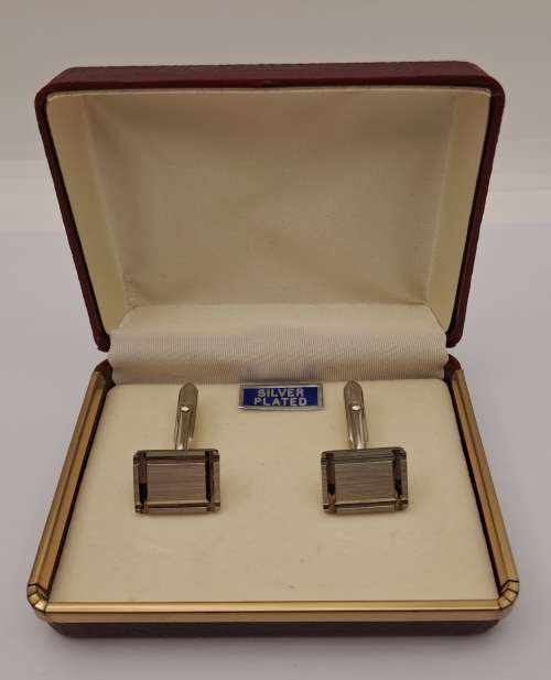 Vintage Silver Plated Cufflinks -Boxed