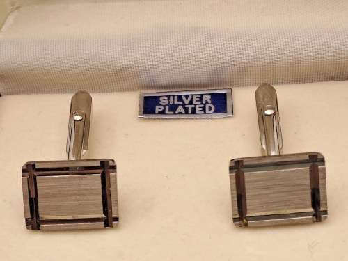 Vintage Silver Plated Cufflinks -Boxed