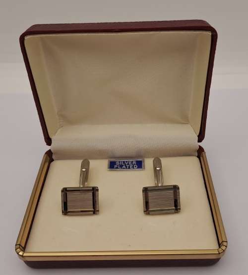 Vintage Silver Plated Cufflinks -Boxed