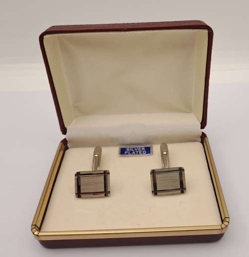 Vintage Silver Plated Cufflinks -Boxed