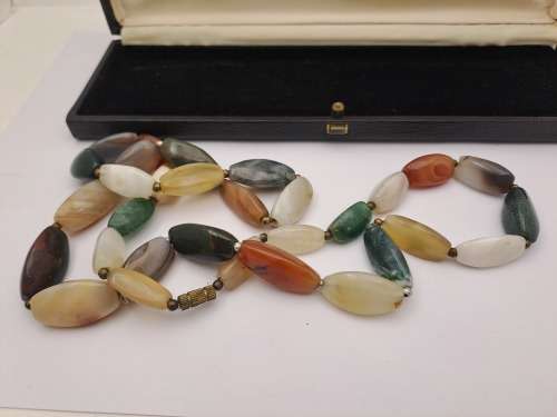 Vintage 80cm Necklace -Natural Stone  -Boxed