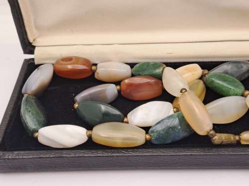 Vintage 80cm Necklace -Natural Stone  -Boxed