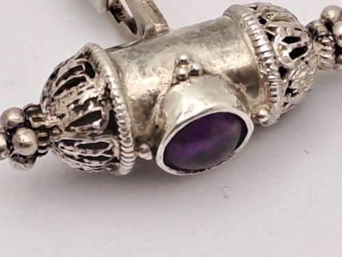 Vintage Silver Kavach Cufflinks with Gemstones -Boxed
