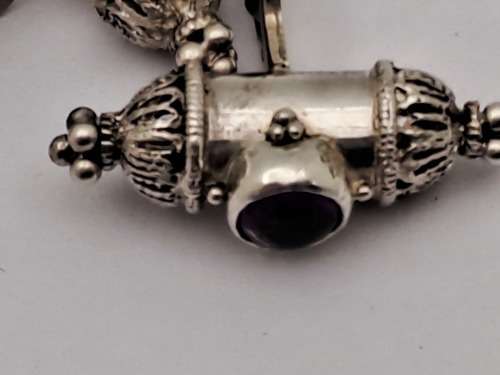 Vintage Silver Kavach Cufflinks with Gemstones -Boxed