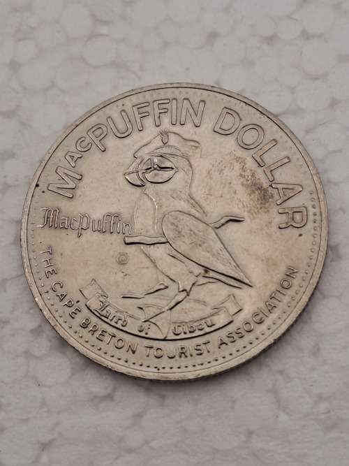 Collectable 1979  Canada MacPuffin Dollar Cape Breton Island, Nova Scotia- Tade Token
