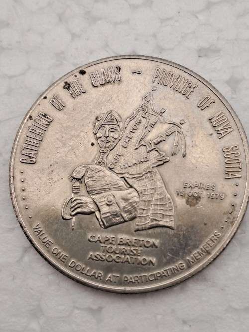 Collectable 1979  Canada MacPuffin Dollar Cape Breton Island, Nova Scotia- Tade Token