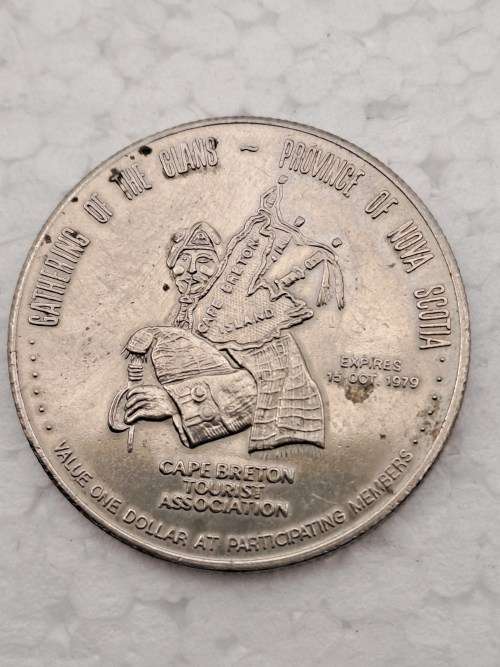 Collectable 1979  Canada MacPuffin Dollar Cape Breton Island, Nova Scotia- Tade Token