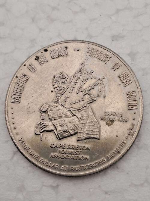 Collectable 1979  Canada MacPuffin Dollar Cape Breton Island, Nova Scotia- Tade Token
